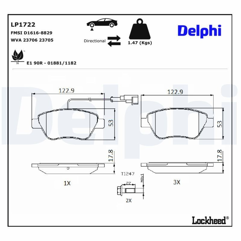 Pastillas freno delanteras Delphi LP1722 precio, desde 20,66 EUR