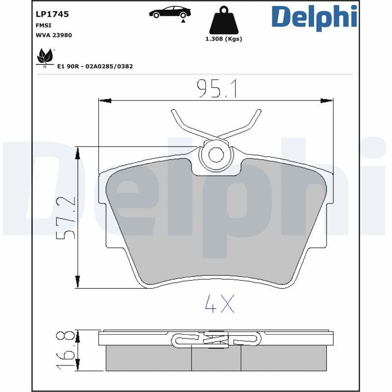 Pastillas traseras de freno Delphi LP1745 precio, desde 19,75 EUR