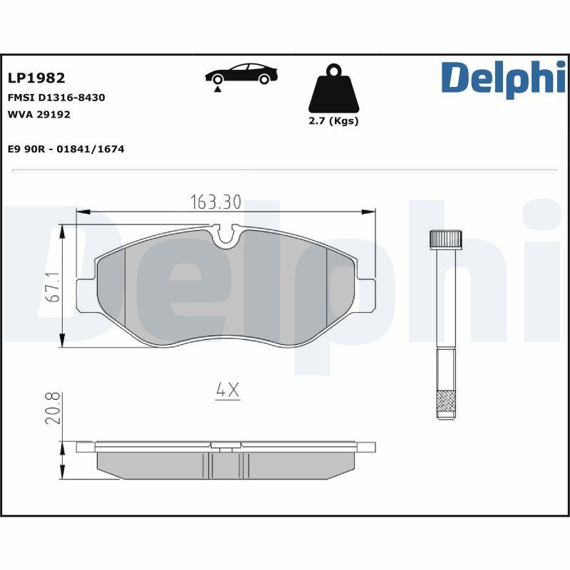 Pastillas freno delanteras Delphi LP1982 precio, desde 27,12 EUR