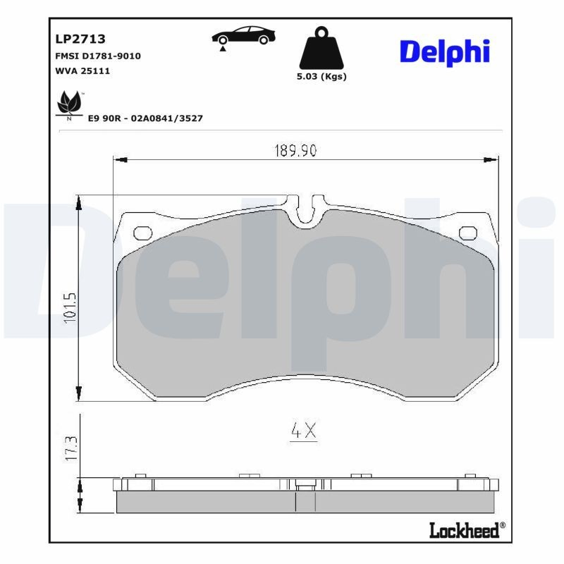 Comprar LP2713 Delphi Pastillas delanteras de freno