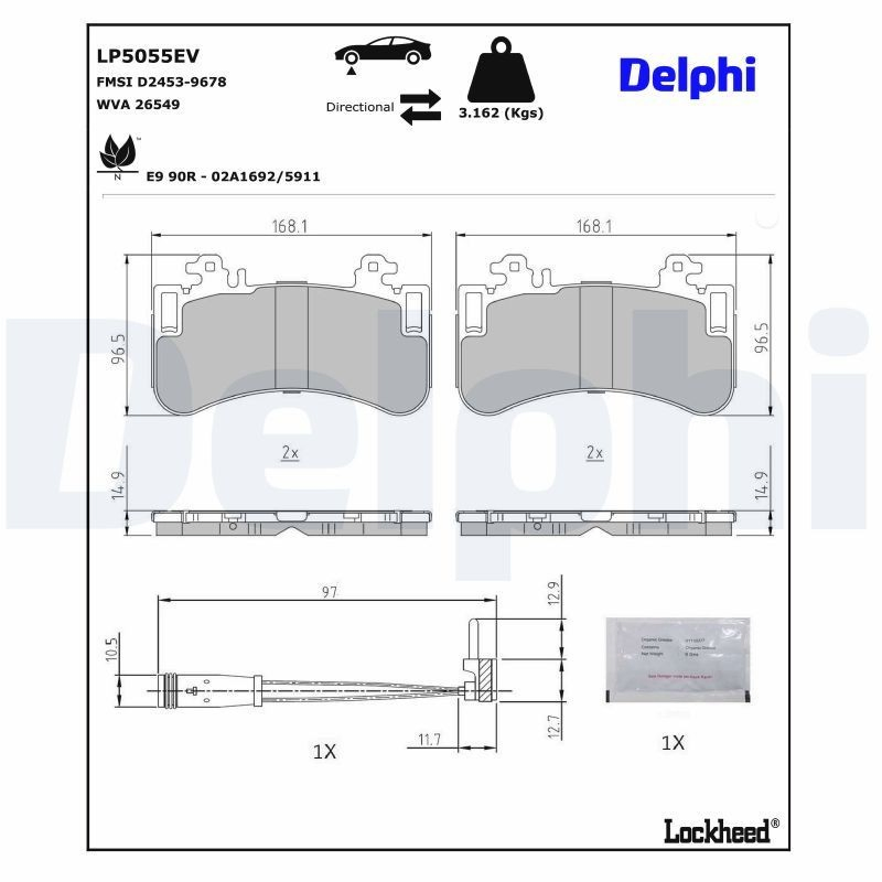 Pastillas de freno delanteras Mercedes 0004206103