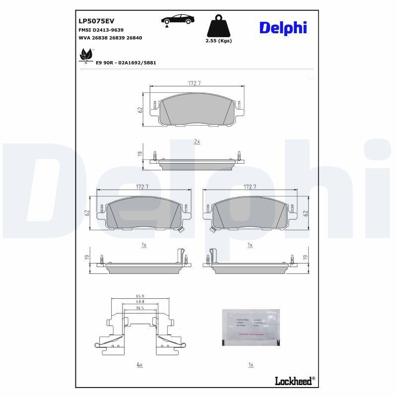 LP5075EV Delphi Pastillas delanteras