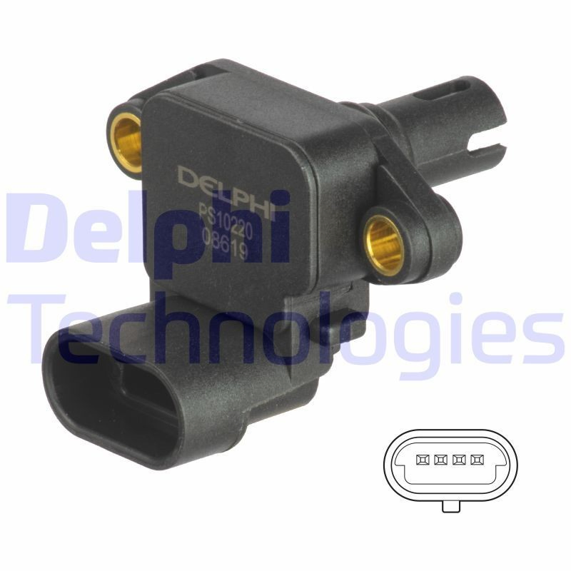 PS10220 Delphi Sensor, presión colector de admisión 