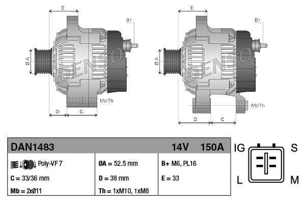 Comprar DAN1483 Denso Dynamo