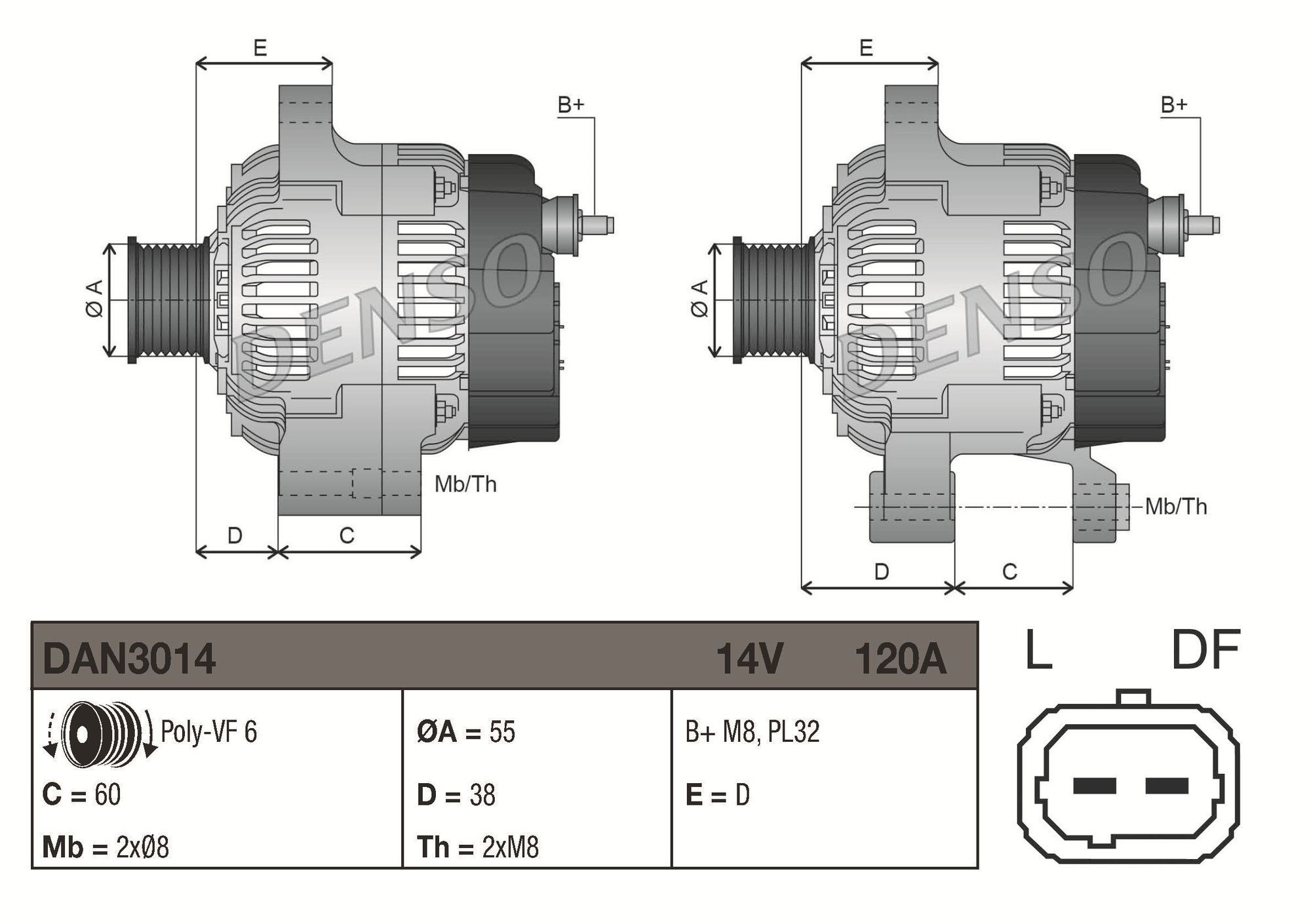 Generador Denso DAN3014