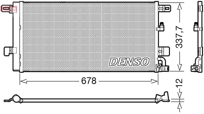 DCN02001 Denso Radiador de aire acondicionado