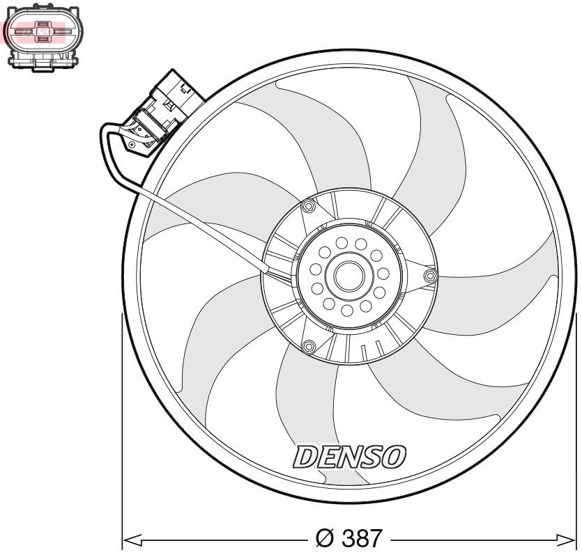 DER20017 Denso Electroventilador del motor