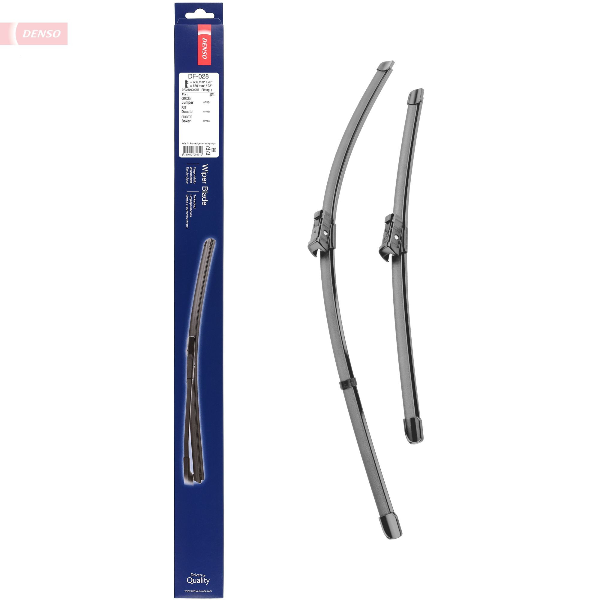 Comprar DF028 Denso Juego de escobillas de luna delantera, 2 piezas