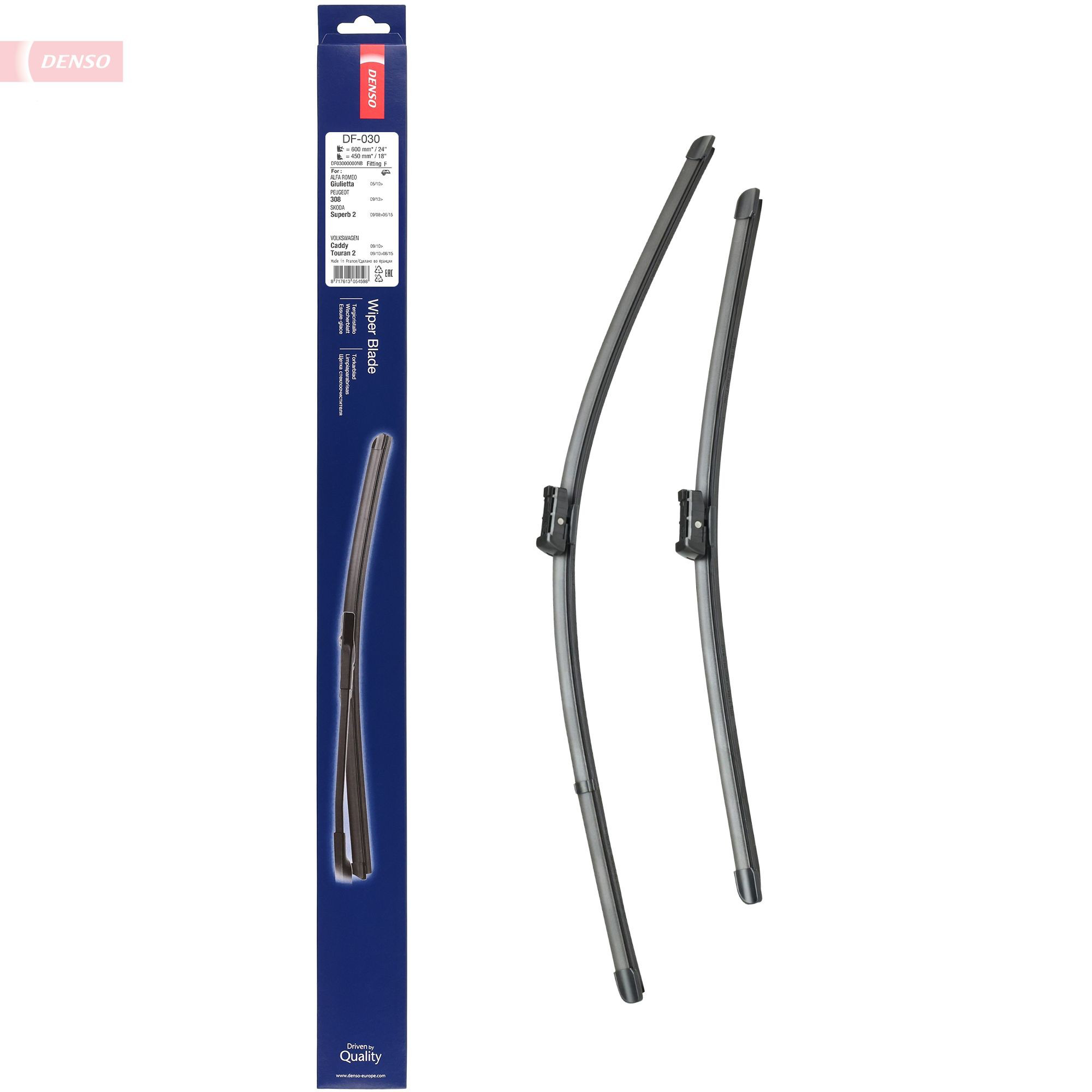 Comprar DF030 Denso Juego de escobillas de luna delantera, 2 piezas