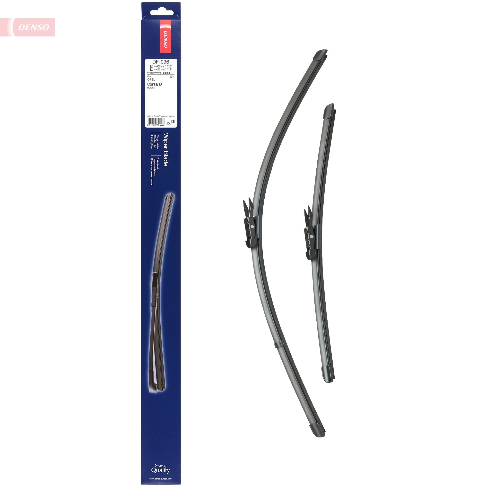 Comprar DF036 Denso Juego de escobillas de luna delantera, 2 piezas