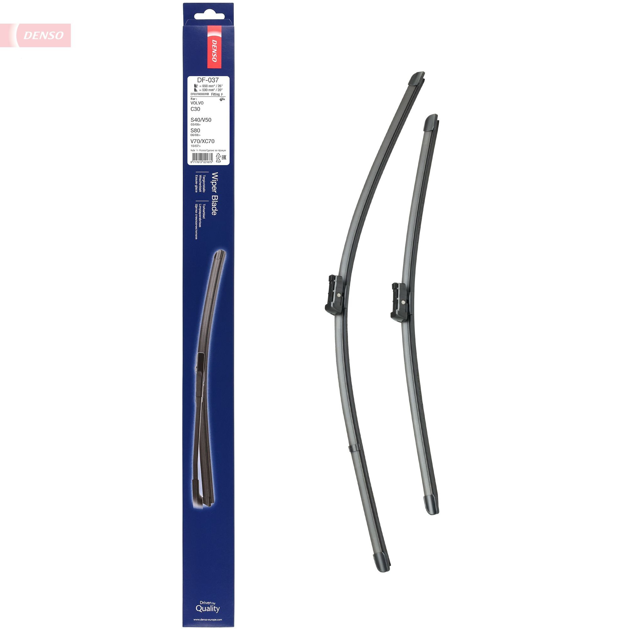 Comprar DF037 Denso Juego de escobillas de luna delantera, 2 piezas