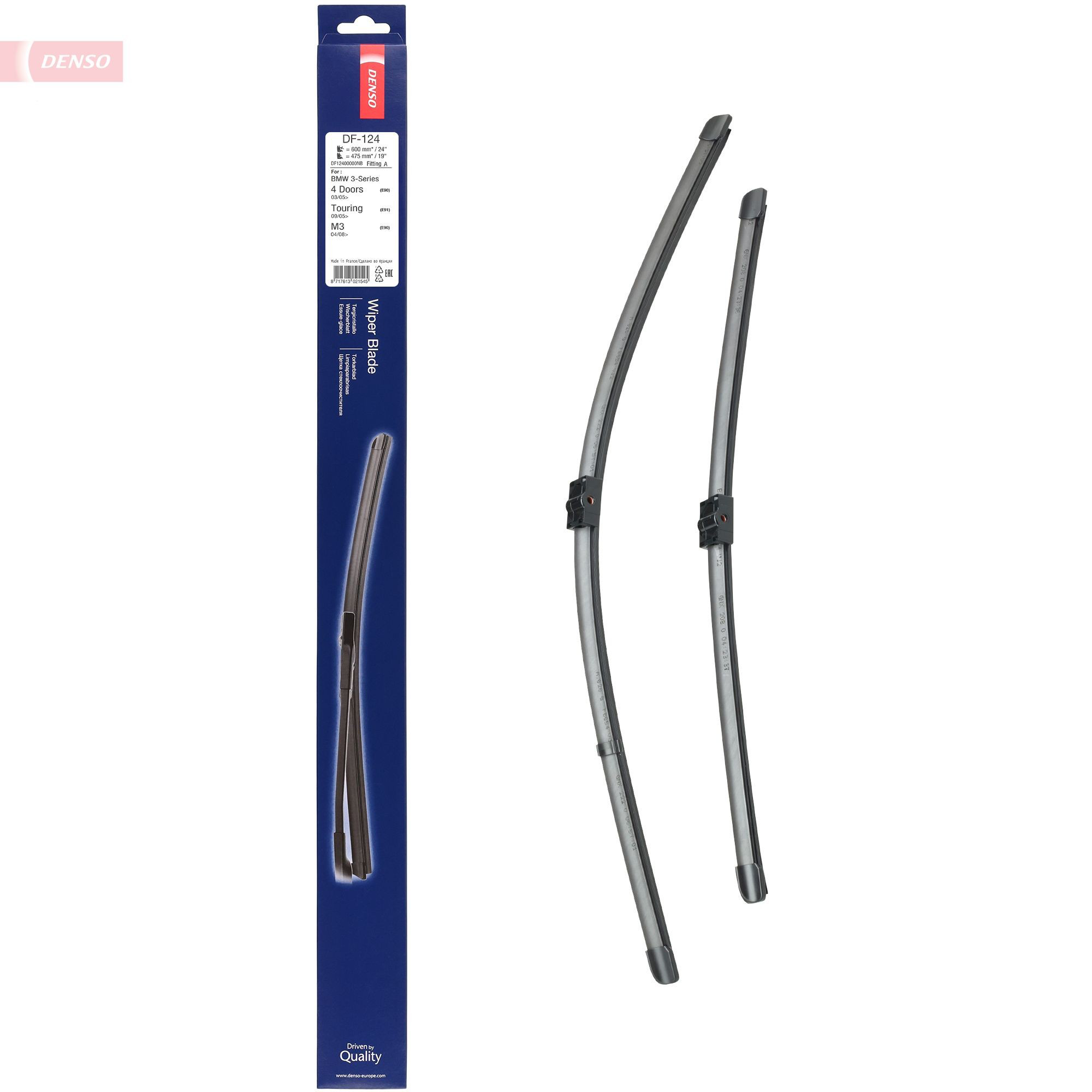 Comprar DF124 Denso Juego de escobillas de luna delantera, 2 piezas