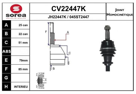 Junta homocinética exterior delantera Fiat Bravo II hatchback (198) (2007 - 2014) precio, desde 41,90 EUR