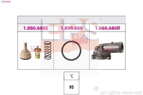 Termostato de agua para Volkswagen Touran II 1T3