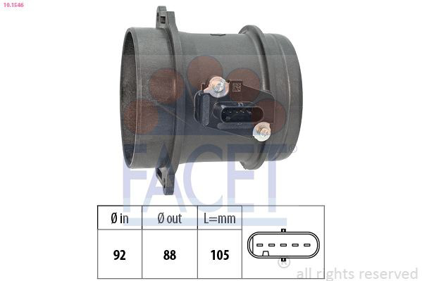 Sensor de flujo de aire para Audi Q7  4MB, 4MG, 4MQ