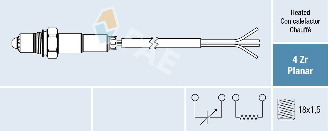 77015 FAE Sonda lambda, sensor de oxígeno después del catalizador izquierdo