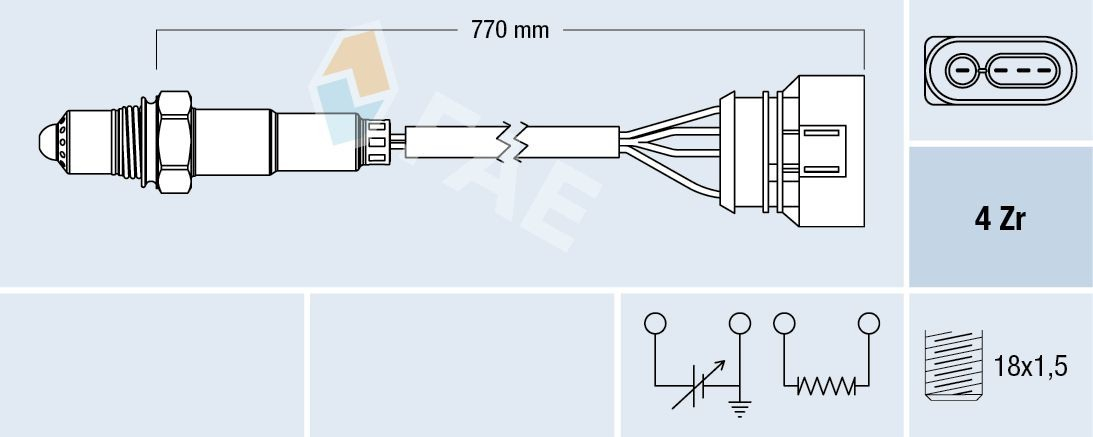 Sonda lambda (NOx, O2) para Volkswagen Sharan I 7M8, 7M9, 7M6