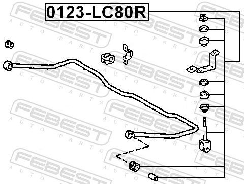 Gomas de barra estabilizadora Toyota Land Cruiser 80