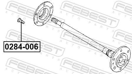 Comprar 0284006 Febest Espárrago de rueda trasera
