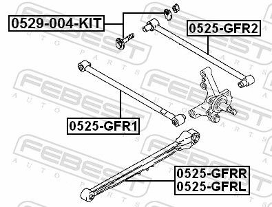 Brazo oscilante longitudinal, trasera derecha Febest 0525GFRR precio, desde 30,14 EUR