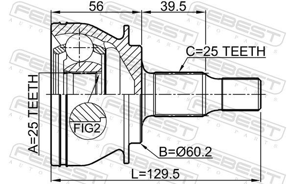 Junta homocinética exterior delantera Febest 1610169 precio, desde 41,61 EUR