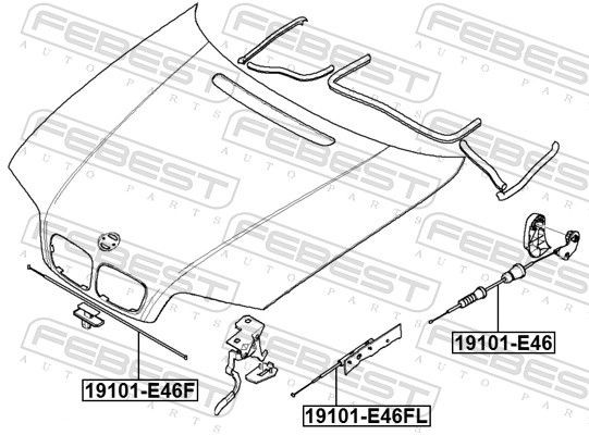 Cable de capó del motor para BMW 3  E46