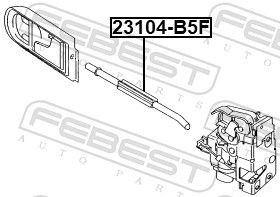 Comprar 23104B5F Febest Cable de apertura de cerradura de puerta delantera izquierda