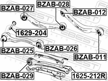 Silentblock del brazo superior de suspensión trasera Febest BZAB027 precio, desde 12,54 EUR