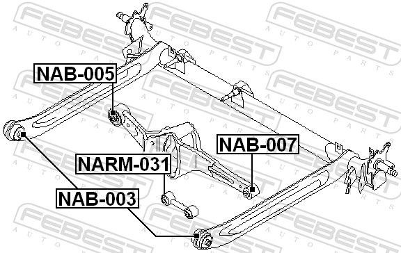 silentblock del eje trasero Nissan Almera II