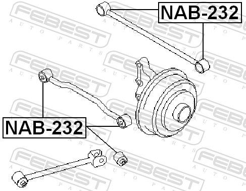 Buje del brazo transversal trasero Febest NAB232 precio, desde 4,78 EUR