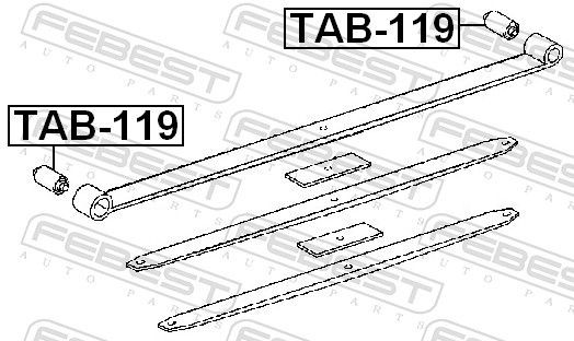 Buje trasero de ballesta trasera Febest TAB119 precio, desde 10,34 EUR
