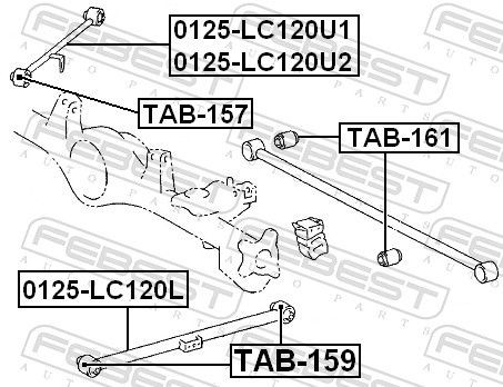 Buje del brazo longitudinal inferior trasero Febest TAB159 precio, desde 6,35 EUR