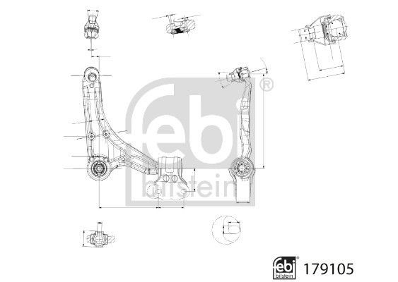 Brazo inferior derecho de la suspensión delantera Febi 179105 precio, desde 108,98 EUR