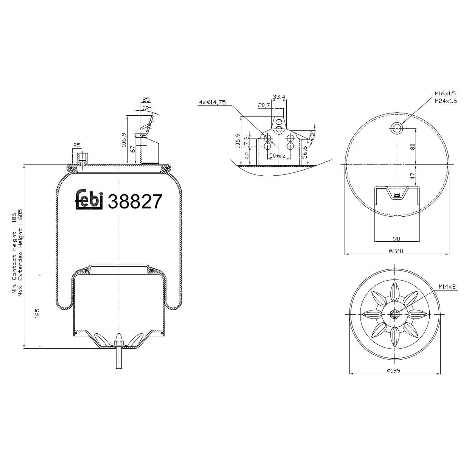 20427803 Volvo Bolsa neumática del eje
