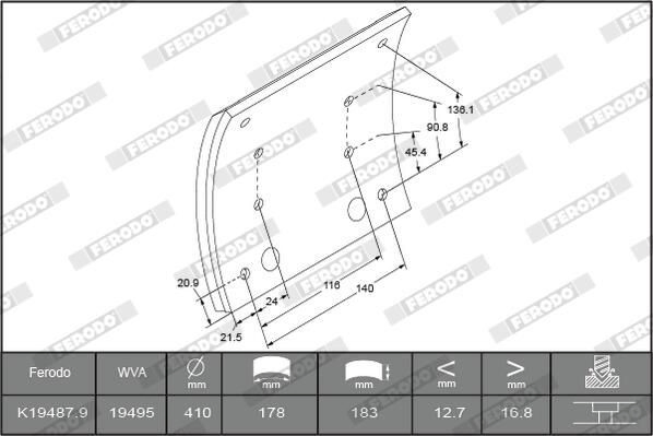 Forro de freno delantero (camión) A6174231330 Mercedes