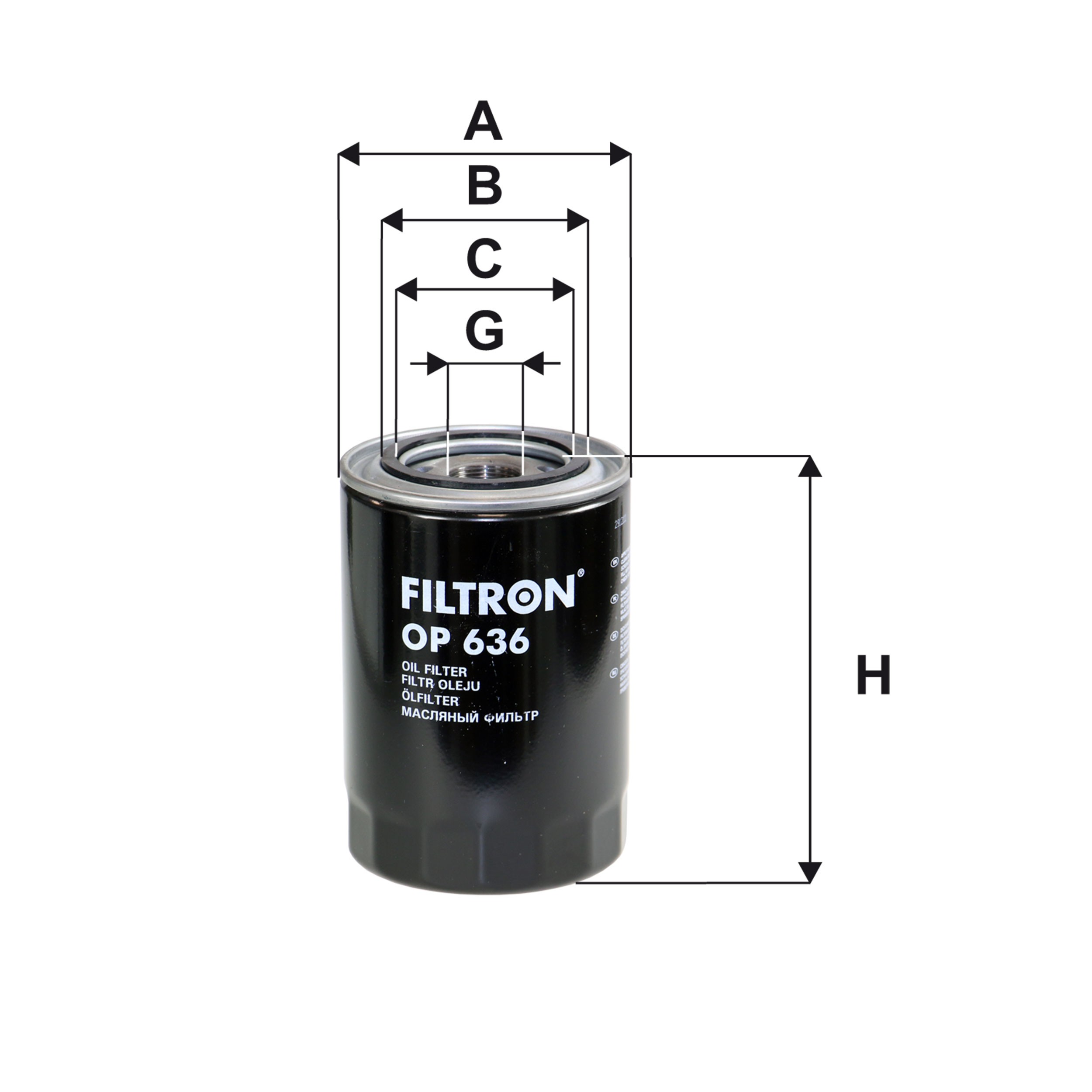 Filtro de aceite OP636 Filtron
