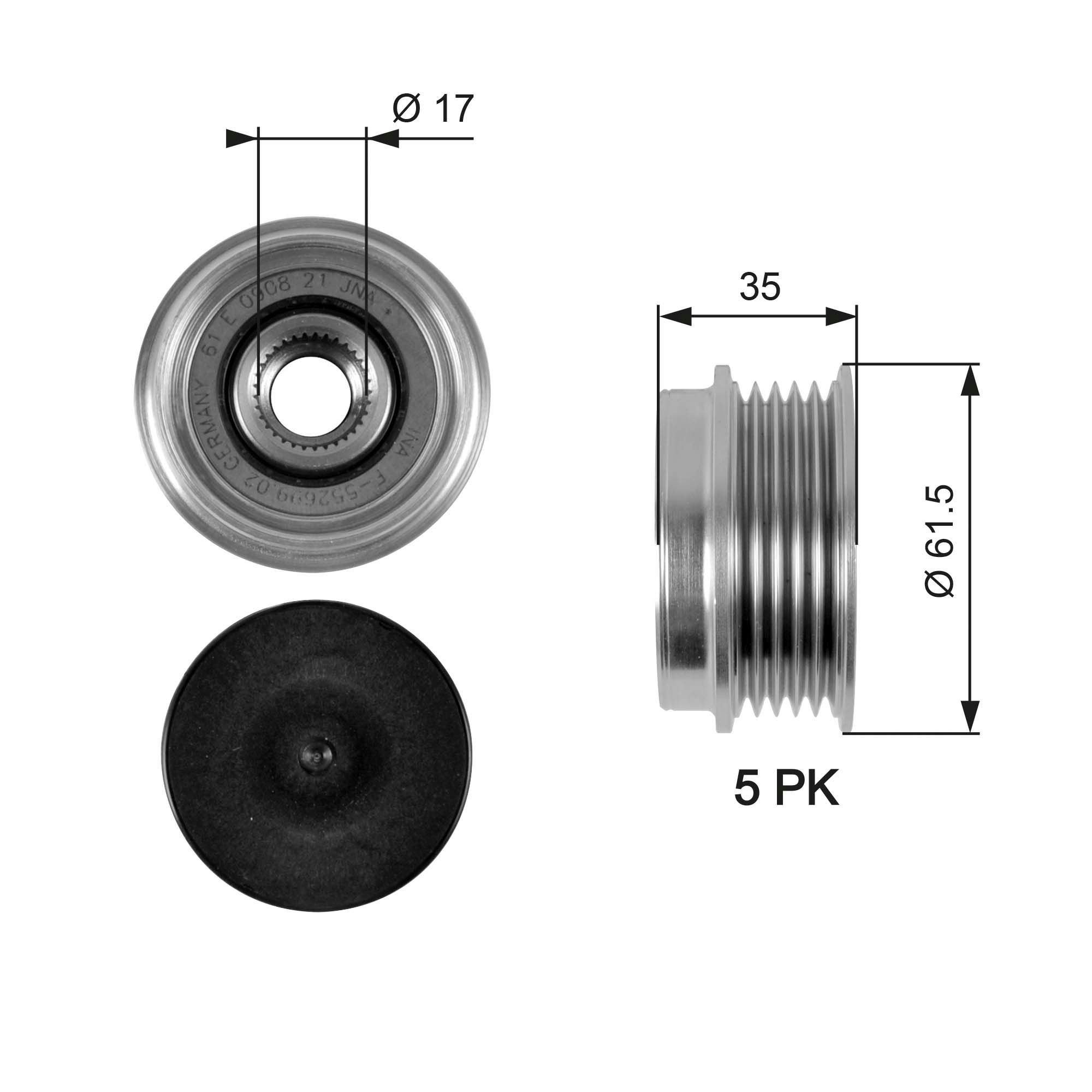 Polea rueda libre Audi 80 B4 sedán (8C2) (1991 - 1994) precio, desde 26,45 EUR