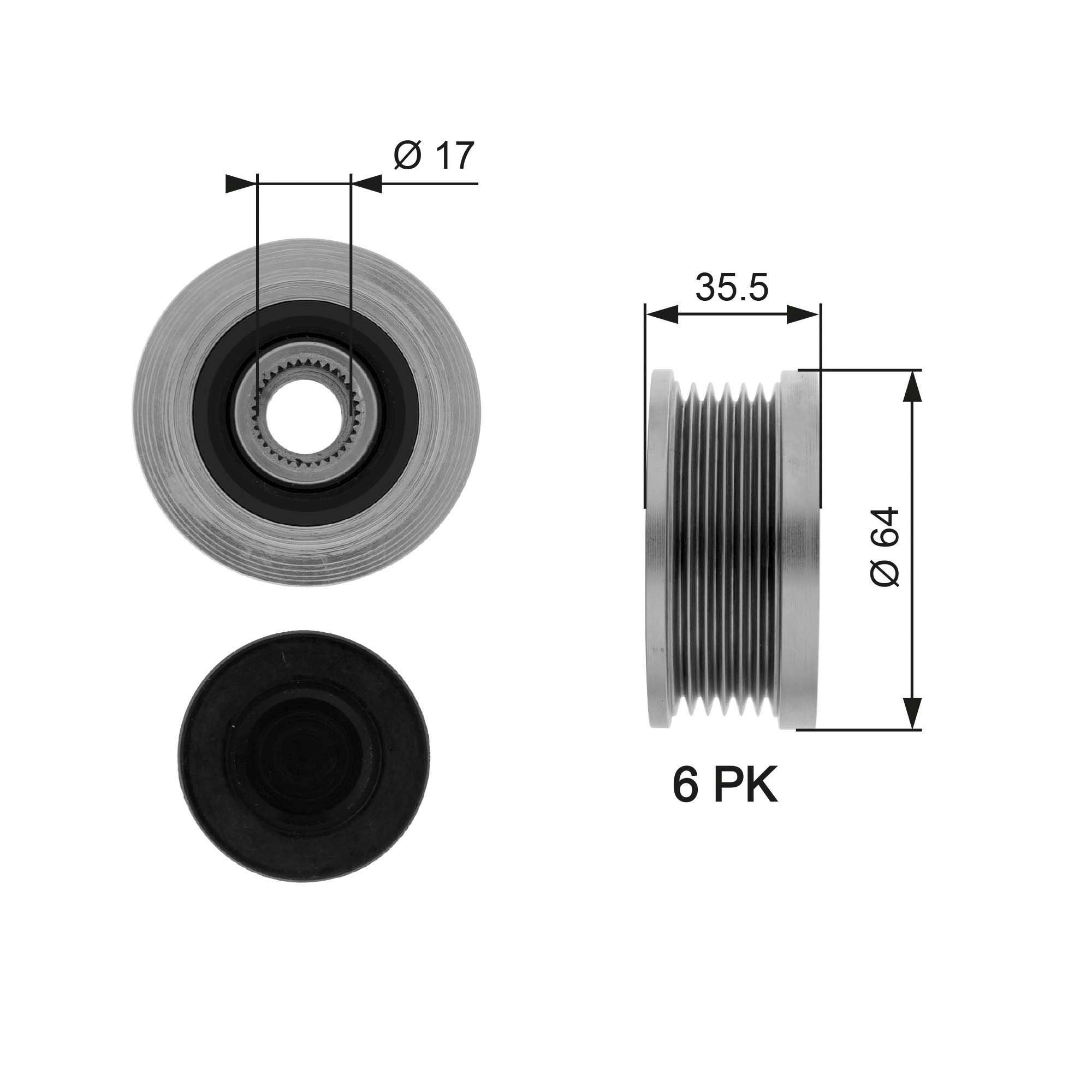 Rueda libre alternador  para KIA Cerato I LD