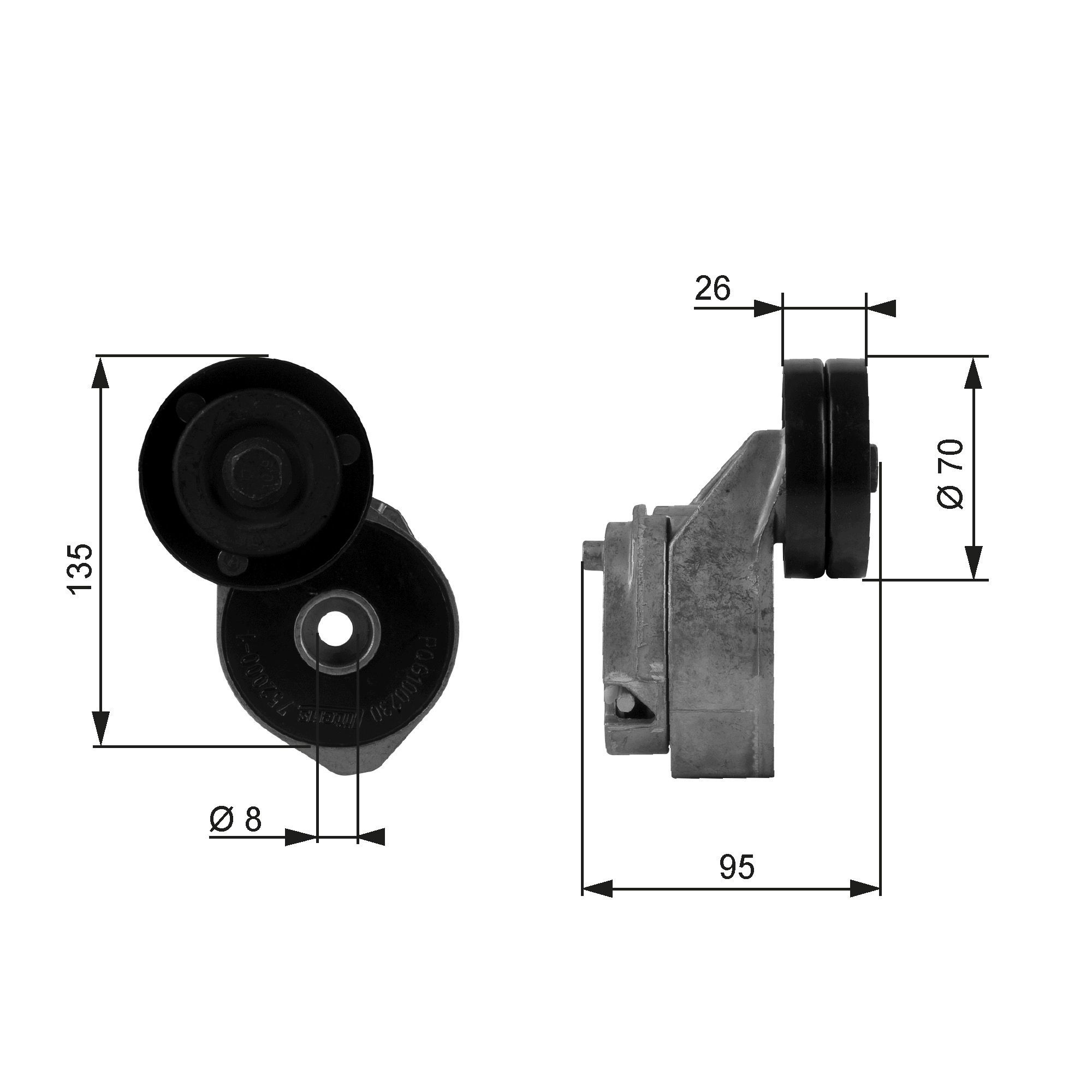 T38430 Gates Tensor de correa de alternador
