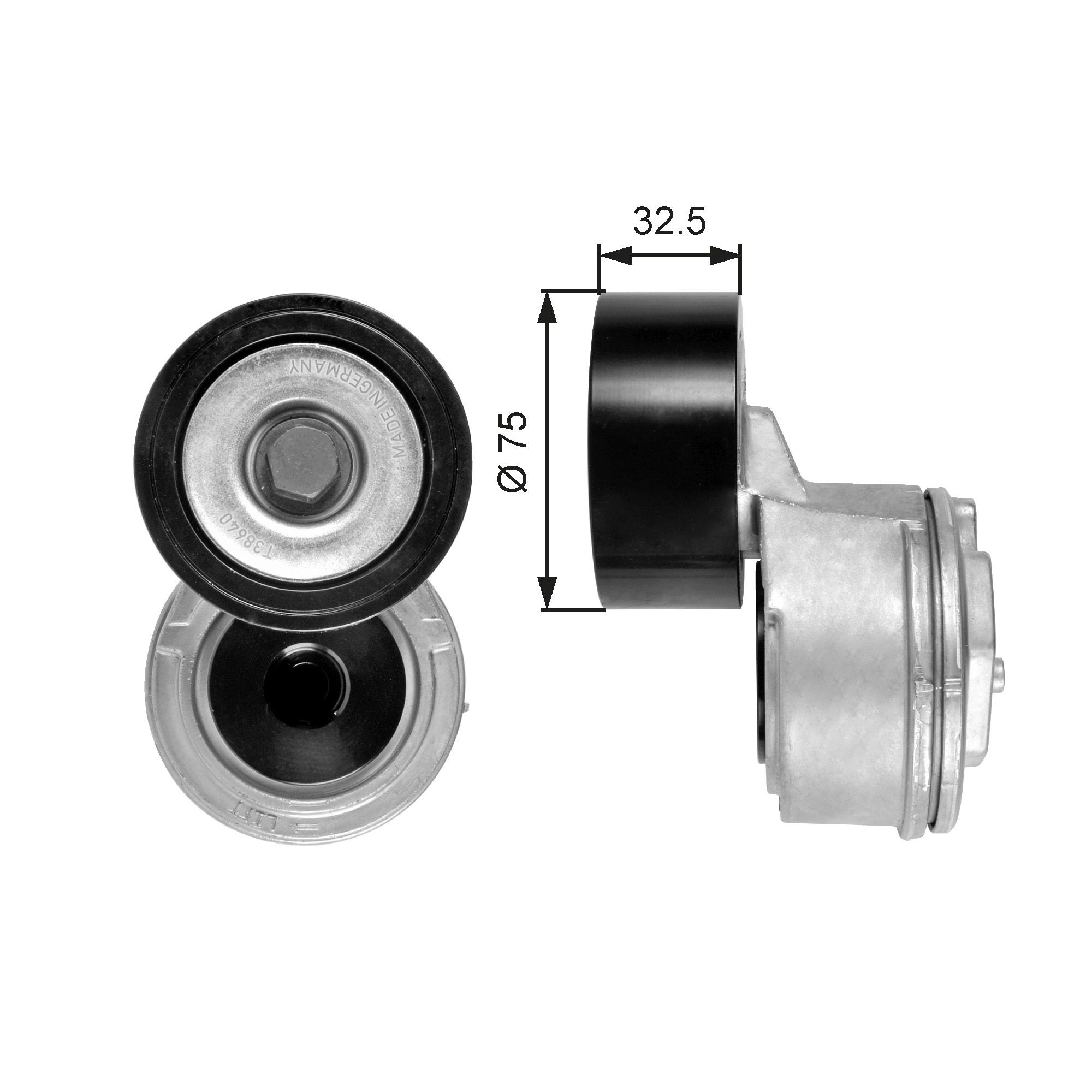 Tensor de la correa trapecial poli v Gates T38640