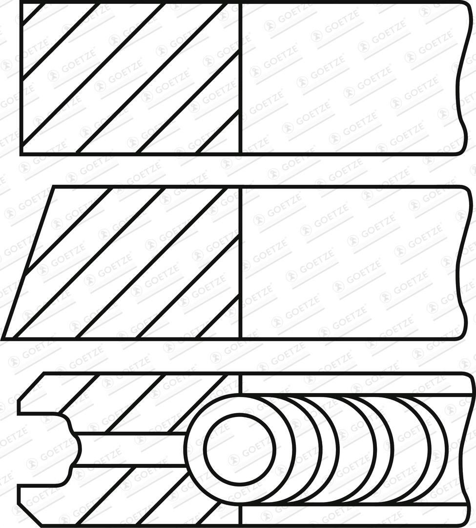 Juego de anillos de pistón, motor, STD 2304042200 Kobis