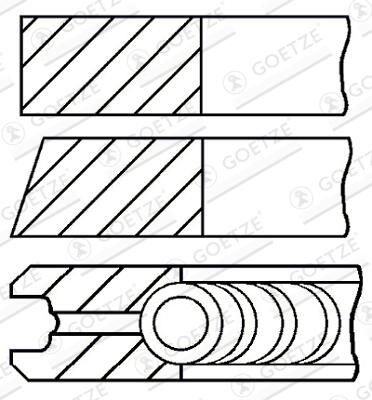 Comprar 0843570000 Goetze Aros de pistón para 1 cilindro, STD