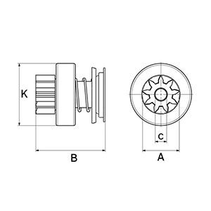 Bendix motor de arranque Audi A4  (2002-2005)