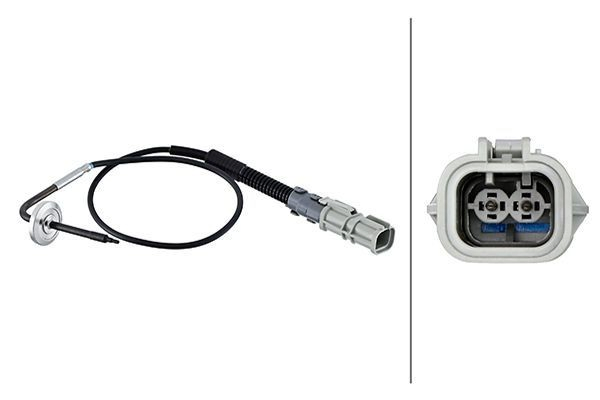 Sensor de temperatura de gases de escape después del catalizador 6PT358181851 HELLA
