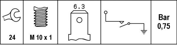 Sensor de presión de aceite 6ZL003259481 HELLA