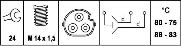 6ZT007837101 HELLA Interruptor térmico