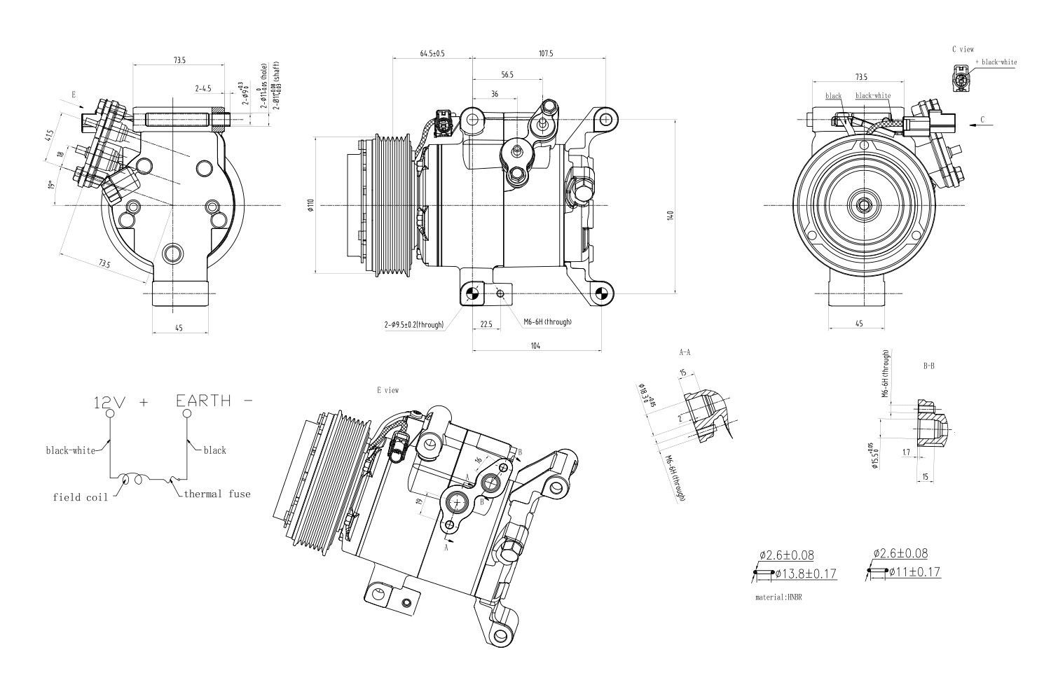  Compresor de aire acondicionado Mazda 6 