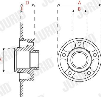 563317JC1 Jurid/Bendix Freno de disco trasero