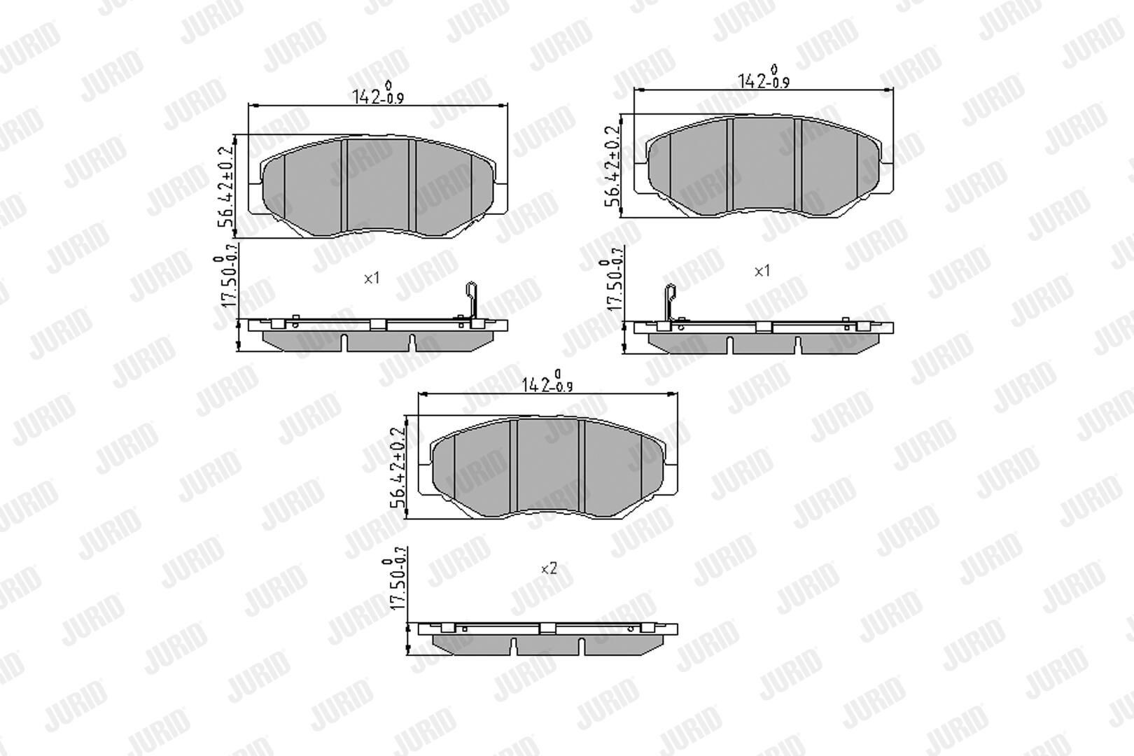 572504J Jurid/Bendix Pastillas delanteras