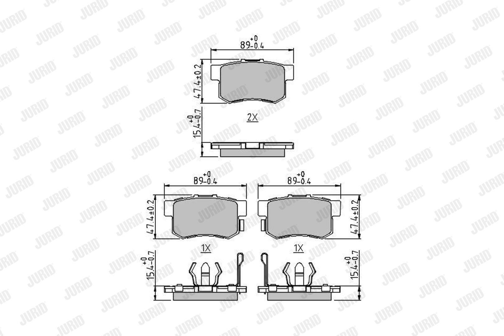 572544J Jurid/Bendix Pastillas freno traseras
